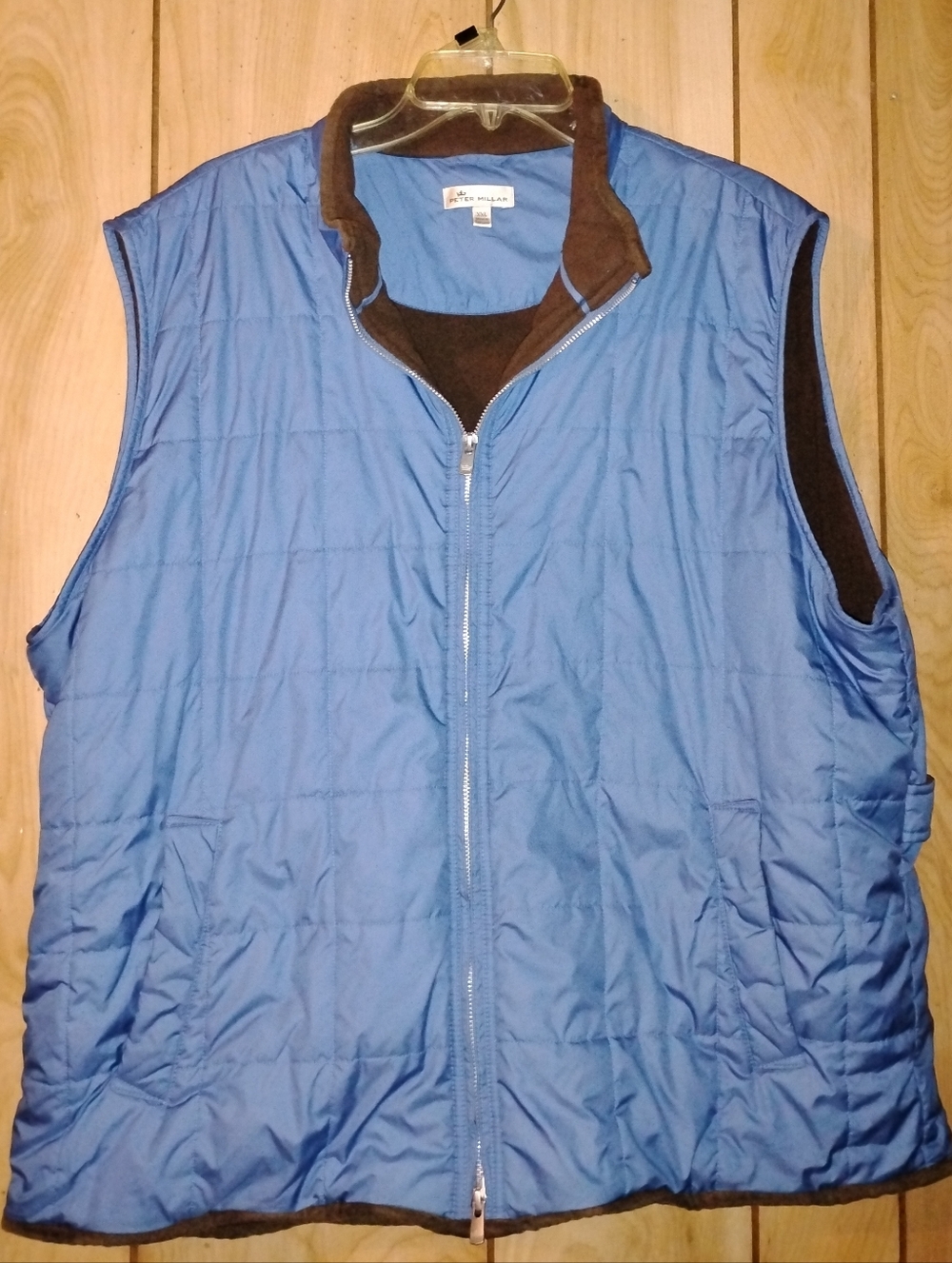 Peter Millar Blue and Brown Quilted Puffer Vest